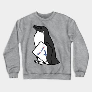 Cute Penguin with Vaccinated Sign Crewneck Sweatshirt